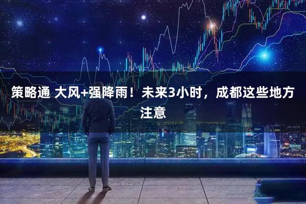 策略通 大风+强降雨！未来3小时，成都这些地方注意